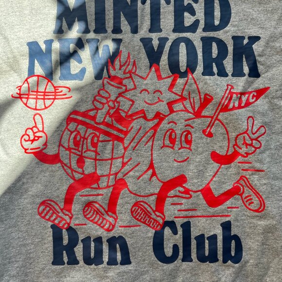 MINTED NEW YORK OG CAFE SCENE HOODIE HEATHER GRAY UNISEX L (FRENCH TERRY COTTON) - Picture 5 of 5